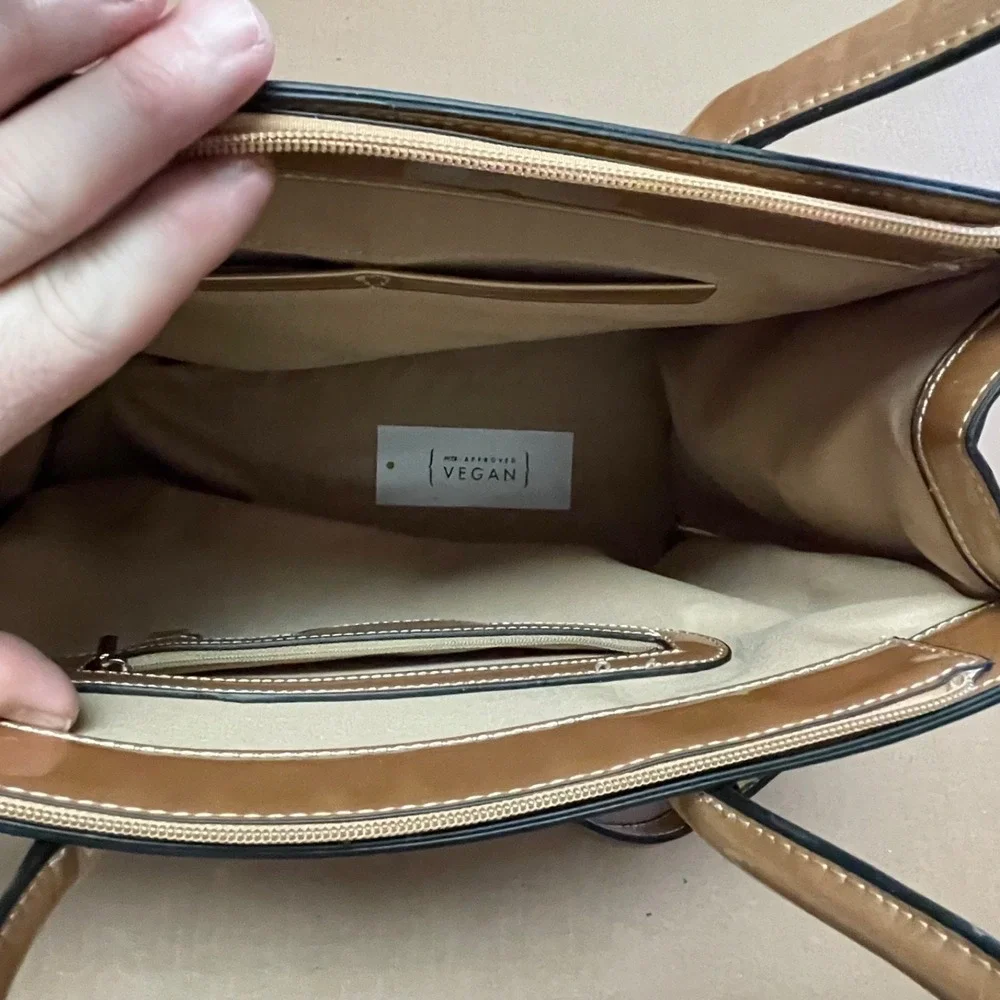 Handbag Republic 3-in-1 Moroccan Glossy Satchel Vegan Leather‎ & Wallet Set
